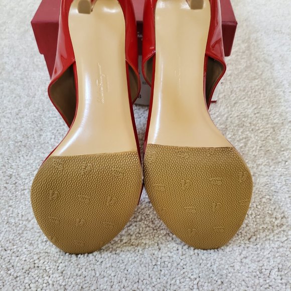 Salvatore Ferragamo Red Patent Leather Pellas Ankle Sandals (Size 9.5) - Picture 6 of 6